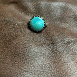 Handcrafted Turquoise Ring Size 8